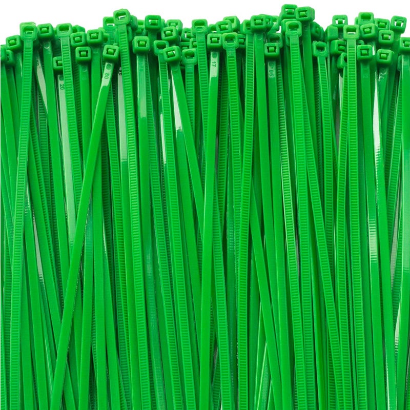 MILEKE 8 Inch Clear Zip Ties (Tying Length 6.7""), 300Pcs Nylon Cable Ties,Heavy Duty Cord Strap Green - Image 4